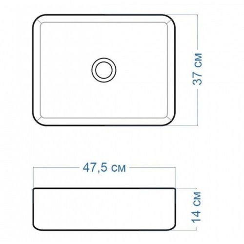Раковина накладная Watersense Eva 50 W00043 475х370х140 мм черная матовая