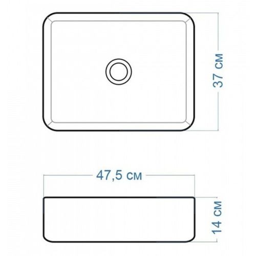 Раковина накладная Watersense Eva 50 W00042 475х370х140 мм графит матовая