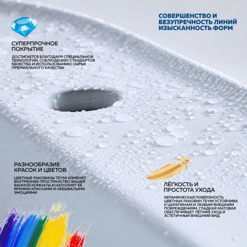 Раковина накладная Watersense Eva 50 W00042 475х370х140 мм графит матовая