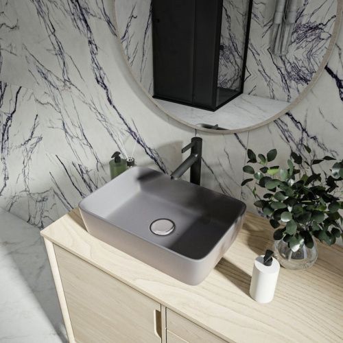 Раковина накладная Watersense Eva 50 W00042 475х370х140 мм графит матовая