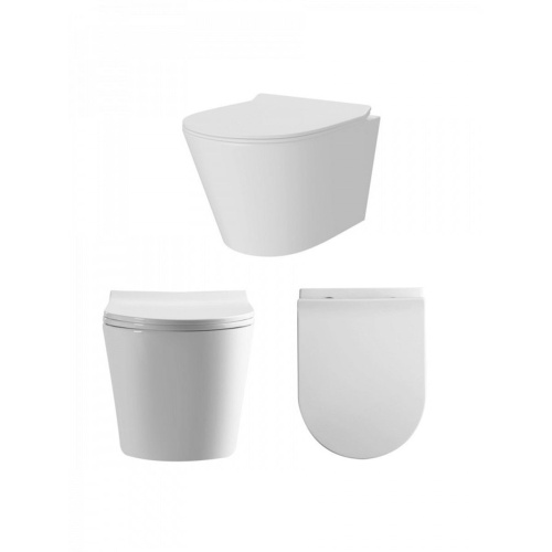 Унитаз подвесной безободковый торнадо Watersense Rita Pro Vortex W00751 52х32х35,5 см микролифт