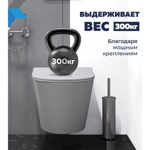 Унитаз подвесной безободковый торнадо Watersense Rita Pro Vortex W00751 52х32х35,5 см микролифт