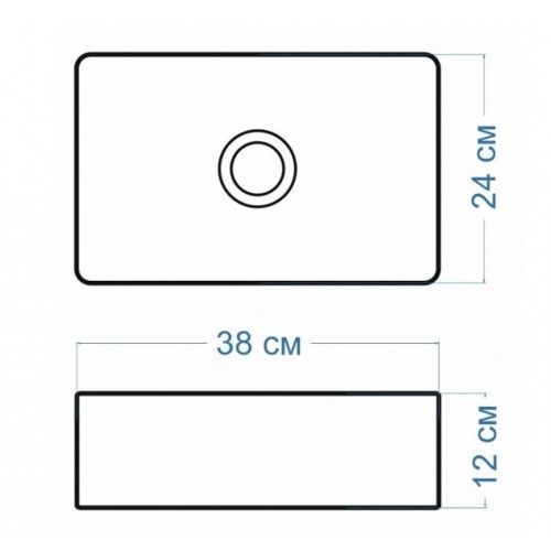 Раковина накладная Watersense Eva Mini 38 W00010 380х240х120 мм белая