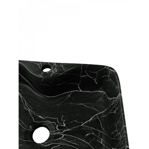 Раковина накладная Watersense Eva S 48 W00753 480х370х135 мм с полочкой под смеситель, черный мрамор