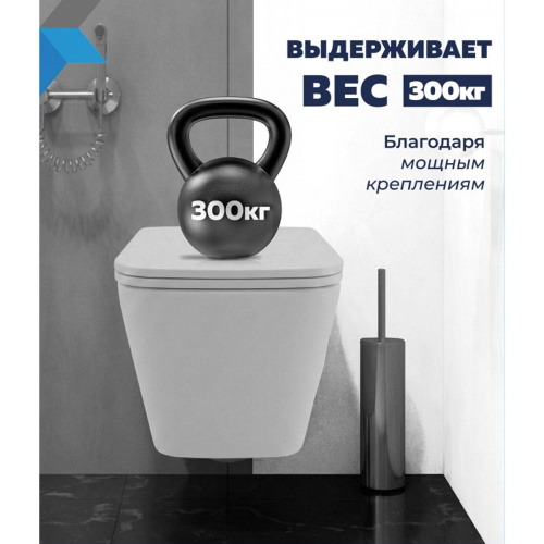 Унитаз подвесной безободковый торнадо Watersense Eva Vortex W01831 49х34х35 см микролифт