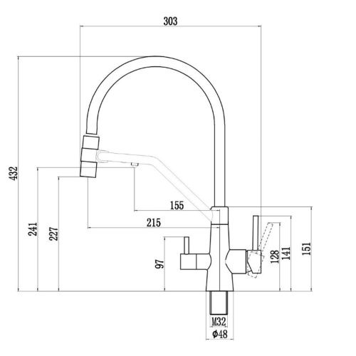 Смеситель для кухни Fmark FS1462-H01. черный, гибкий излив, с подключением фильтра питьевой воды (6)