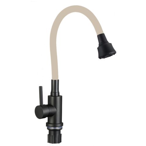 Смеситель для кухни Fmark FS8288H-12 с гибким изливом, бежевый (6)