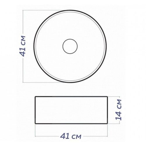 Раковина накладная Watersense Milana D41 W00006 410х410х140 мм белая