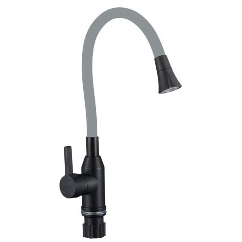 Смеситель для кухни Fmark FS8277H-04 с гибким изливом, серый (6)