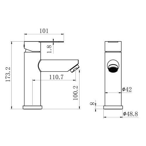 Смеситель для раковины Fmark FS8201-2H, черный (12)