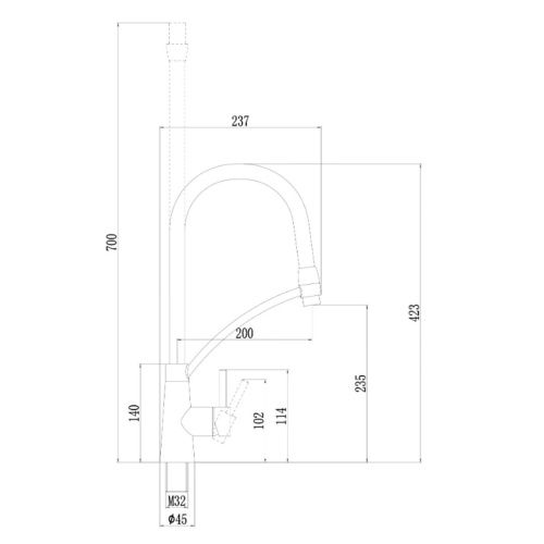 Смеситель для кухни Fmark FS8255-H с гибким изливом, черный (6)