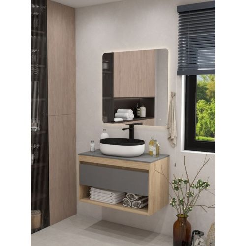 Раковина накладная Watersense Rita 48 Duo artceramic W00767 485х350х140 мм черно-белый матовый