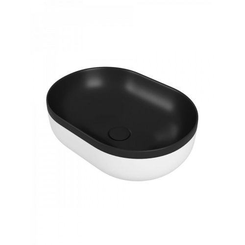 Раковина накладная Watersense Rita 48 Duo artceramic W00767 485х350х140 мм черно-белый матовый
