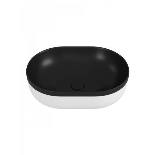 Раковина накладная Watersense Rita 48 Duo artceramic W00767 485х350х140 мм черно-белый матовый
