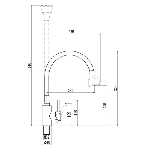 Смеситель для кухни Fmark FS8288H-02 с гибким изливом, белый (6)
