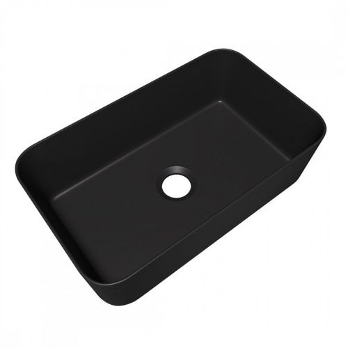 Раковина накладная Watersense Eva Mini 48 W00172 480х295х135 мм черная матовая