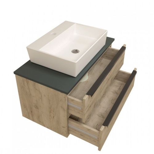 Раковина накладная Watersense Alina 56 W00020 565х425х140 мм с полочкой под смеситель, белая