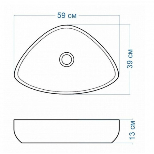 Раковина накладная Watersense Jessie 60 W00012 590х390х130 мм белая