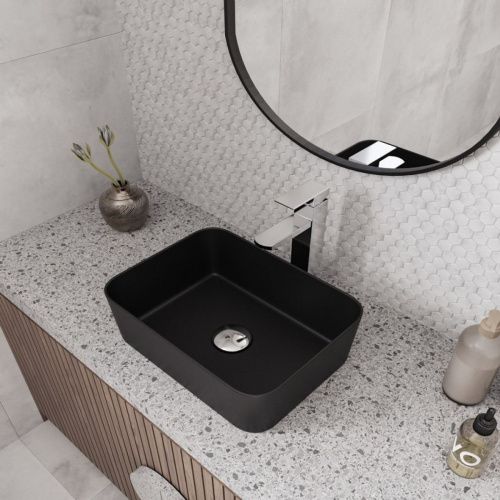 Раковина накладная Watersense Eva Mini 40 W00173 400х300х135 мм черная матовая