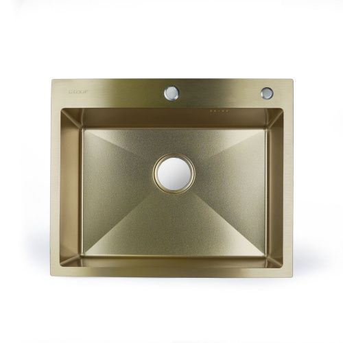 Мойка для кухни врезная G.lauf GL-6050KG золотая из нержавеющей стали, 60*50 см без сифона