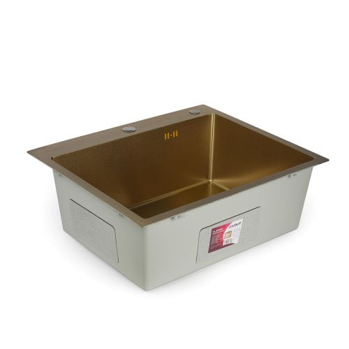 Мойка для кухни врезная G.lauf GL-6050KG золотая из нержавеющей стали, 60*50 см без сифона