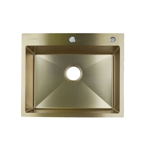 Мойка для кухни врезная G.lauf GL-6050KG золотая из нержавеющей стали, 60*50 см без сифона