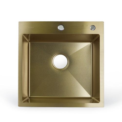 Мойка для кухни врезная G.lauf GL-5050KG золотая из нержавеющей стали, 50*50 см без сифона