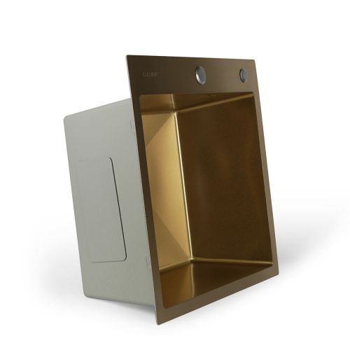 Мойка для кухни врезная G.lauf GL-5050KG золотая из нержавеющей стали, 50*50 см без сифона