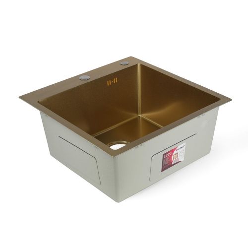 Мойка для кухни врезная G.lauf GL-5050KG золотая из нержавеющей стали, 50*50 см без сифона