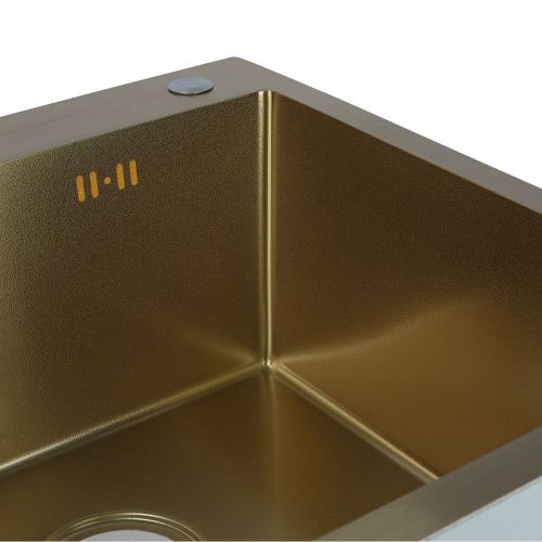 Мойка для кухни врезная G.lauf GL-5050KG золотая из нержавеющей стали, 50*50 см без сифона