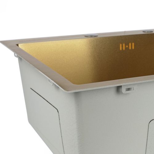 Мойка для кухни врезная G.lauf GL-5050KG золотая из нержавеющей стали, 50*50 см без сифона