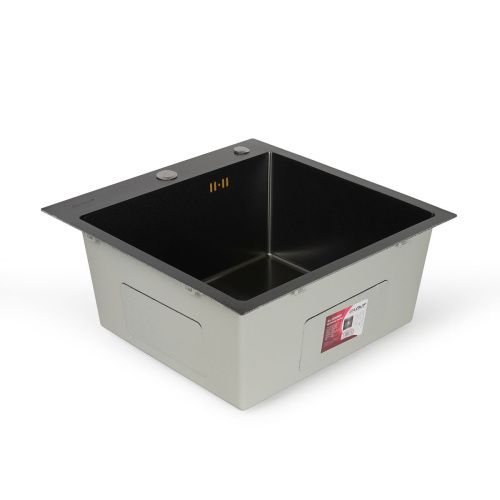 Мойка для кухни врезная G.lauf GL-6050MG графит из нержавеющей стали, 60*50 см без сифона