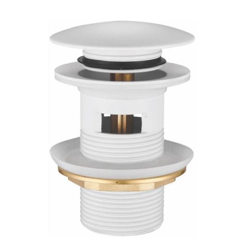 Донный клапан для раковины BELZ BX01-8, с переливом, белый 1/4