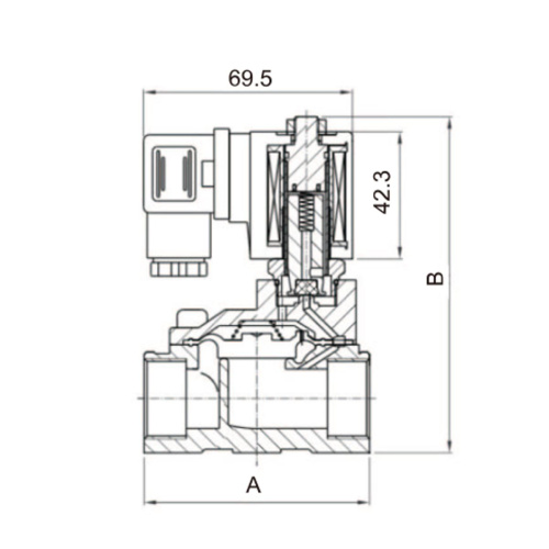 Клапан электромагнитный нормально закрытый 3/4
