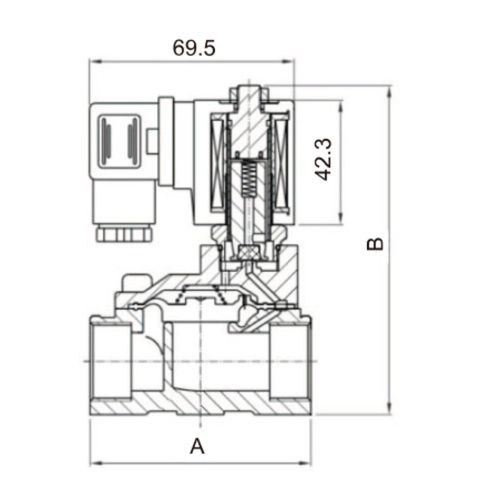 Клапан электромагнитный нормально закрытый 1/2