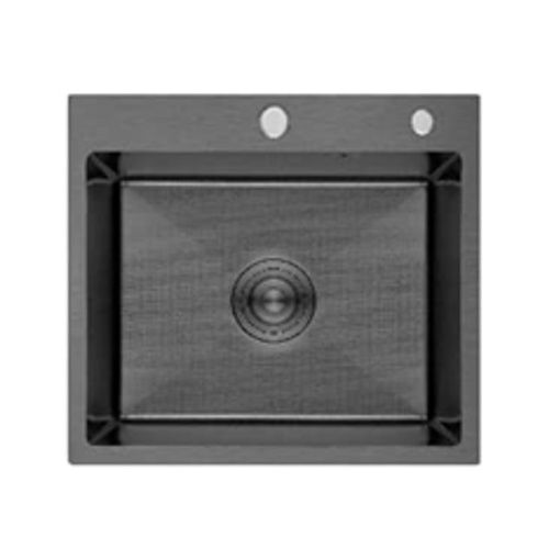 Мойка для кухни врезная OUTE T75045H-1 чёрная из нержавеющей стали, 50*45 см с сифоном