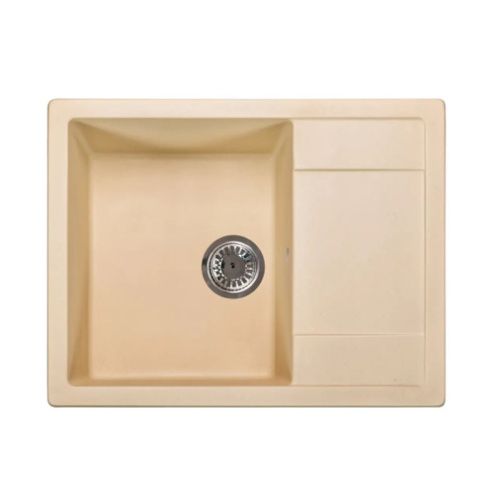 Мойка для кухни врезная SimGran Q-18 бежевая из кварцистик, 65*50.3 см без сифона