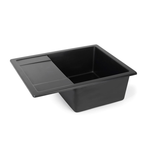 Мойка для кухни врезная SimGran Q-17 тёмно-серая из кварцистик, 56.7*46 см без сифона