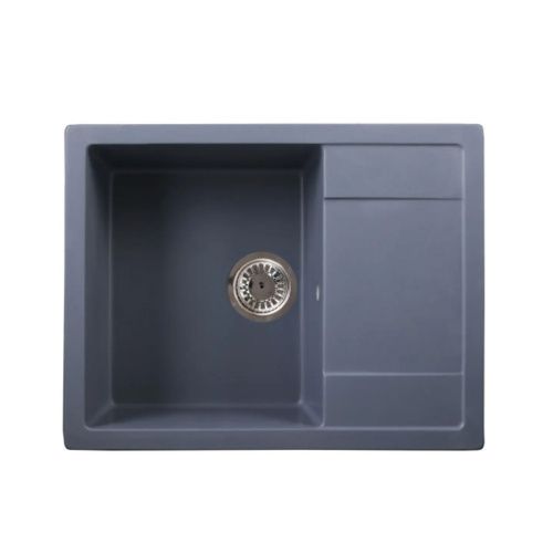 Мойка для кухни врезная SimGran Q-18 серая из кварцистик, 65*50.3 см без сифона