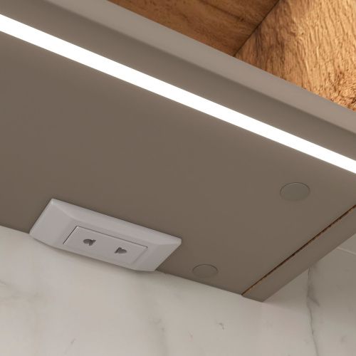 Шкаф зеркальный EQUIL Gleam 80.2D szGLEAM.LED.80.2D-25, амарок/дуб вотан