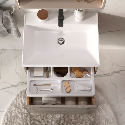 Тумба для ванны подвесная Gleam 60.1Y tpGLEAM60.1Y-25, амарок/дуб вотан м раковиной Prime 60 78857