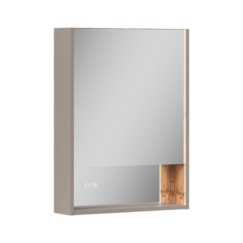 Шкаф зеркальный EQUIL Gleam 60.1D szGLEAM.LED.60.1D-25, амарок/дуб вотан