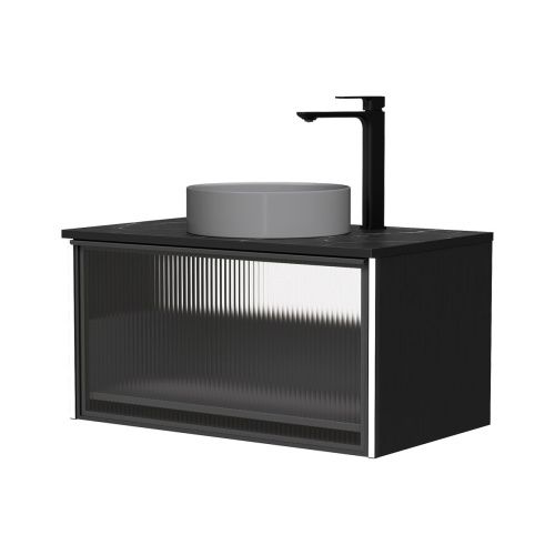 Тумба подвесная EQUIL Stoune 80.1Y дуб черный tpSTOUNE80.1Y-35 (арт. 110AMDH) БЕЗ РАКОВИНЫ