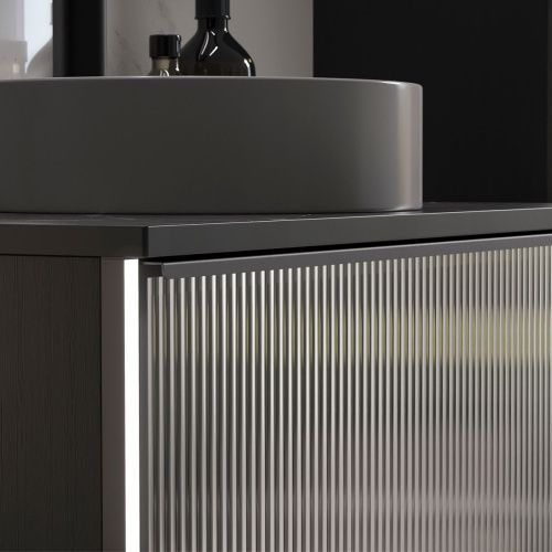 Тумба подвесная EQUIL Stoune 80.1Y дуб черный tpSTOUNE80.1Y-35 (арт. 110AMDH) БЕЗ РАКОВИНЫ