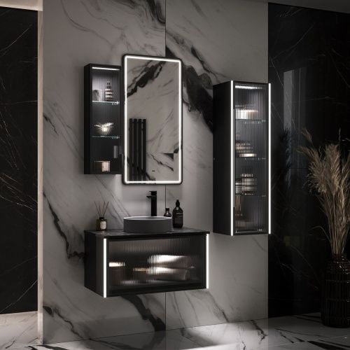 Тумба подвесная EQUIL Stoune 80.1Y дуб черный tpSTOUNE80.1Y-35 (арт. 110AMDH) БЕЗ РАКОВИНЫ