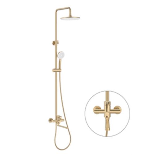 Душевая стойка со смесителем Wasser Zimmer ZM-7781-18K матовое золото, изливом