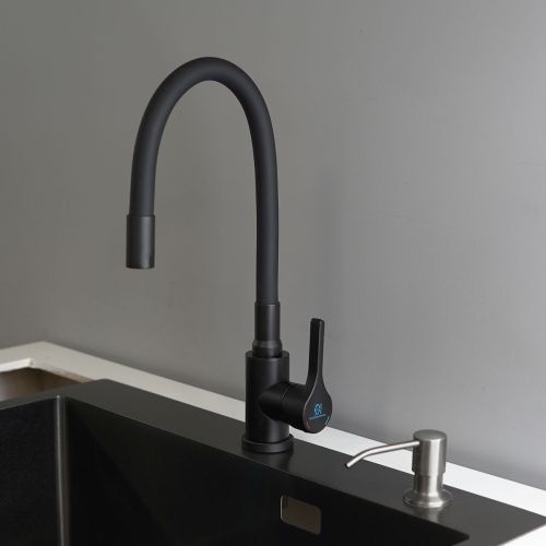 Смеситель для кухни Wasser Zimmer ZM-7781-2H-767 черный, гибкий излив черный, SUS304 (12)