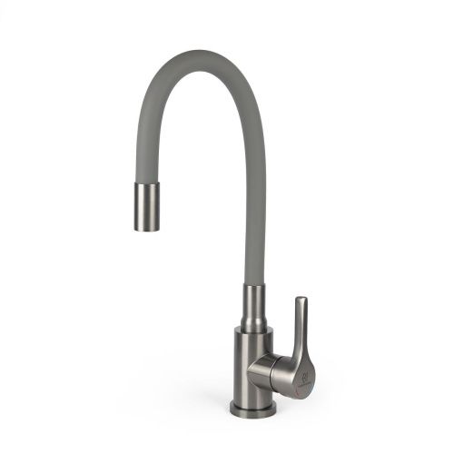 Смеситель для кухни Wasser Zimmer ZM-7781-2Q-757 графит, гибкий излив графит, SUS304 (12)