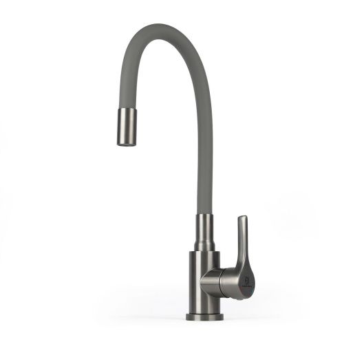 Смеситель для кухни Wasser Zimmer ZM-7781-2Q-757 графит, гибкий излив графит, SUS304 (12)