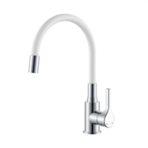 Смеситель для кухни Wasser Zimmer ZM-7781-2-768 хром, гибкий излив белый, SUS304 (12)